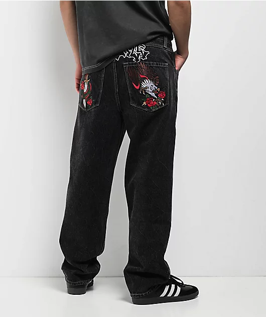 Ninth Hall Ambush Embroidered Black Denim Jeans