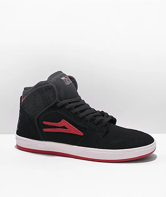 Lakai x Doomsayers Telford Black & Red High Top Skate Shoes