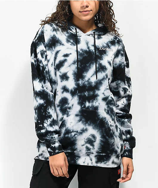 Dickies Relaxed Black & White Tie Dye Hoodie