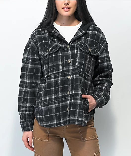 102326-cali-1850-black-hooded-flannel-jacket-1.webp Cali 1850 Black Hooded Flannel Jacket
