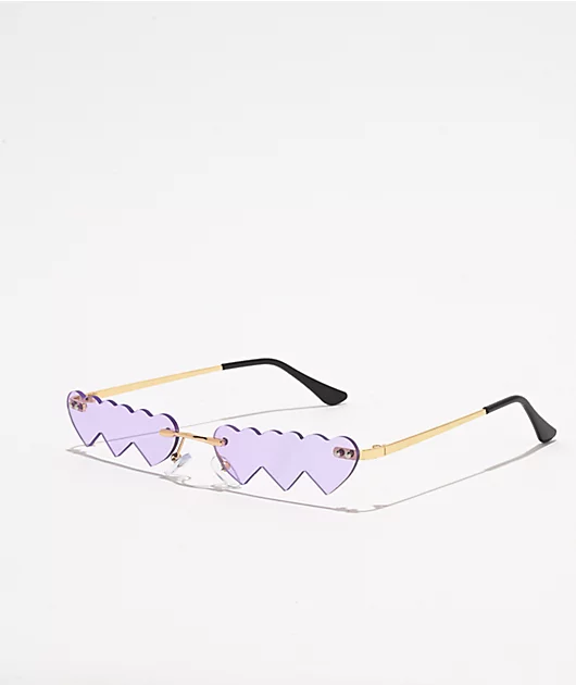 Petals and Peacocks Purple Hearts Purple Sunglasses