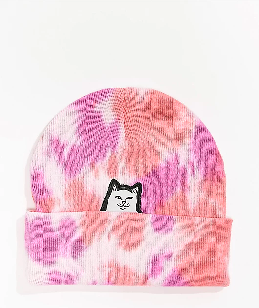 RIPNDIP Lord Nermal Pink Tie Dye Beanie