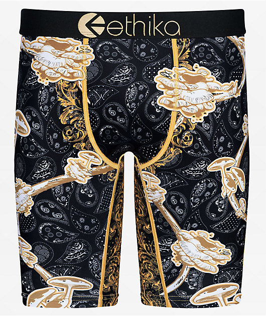 Ethika Golden Shroom Black Boxer Briefs
