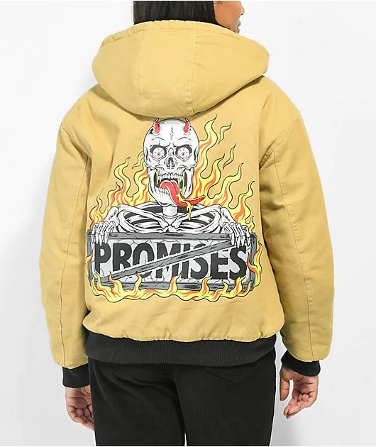 Broken Promises Louisa Beige Gas Station Jacket