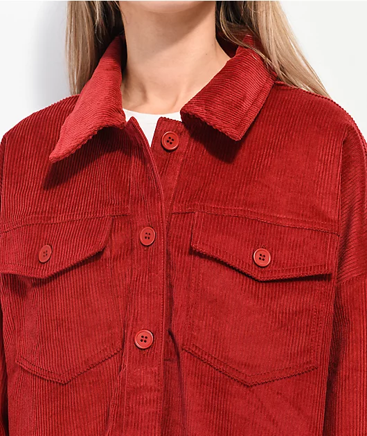 Empyre Aria Wine Corduroy Shirt Jacket