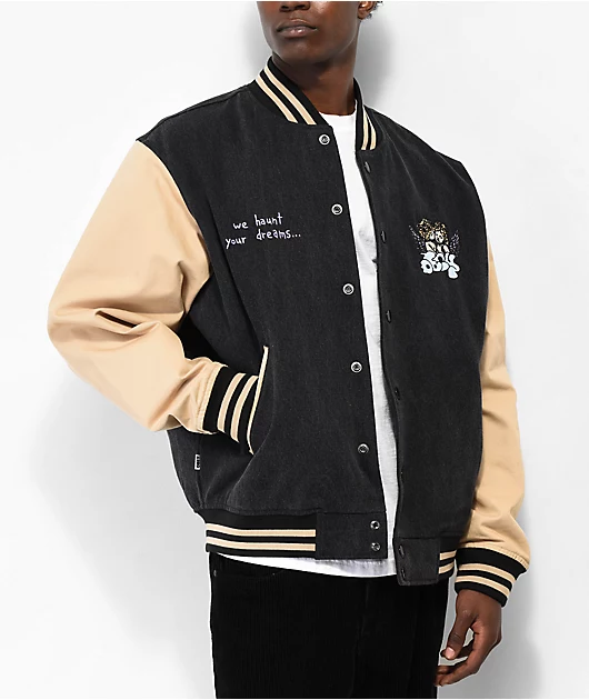 Obey Care Black & Tan Denim Varsity Jacket