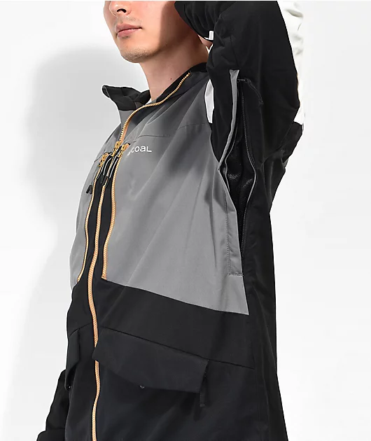 12854-coal-lutsen-grey-black-10k-snowboard-jacket-7.webp Coal Lutsen Grey & Black 10K Snowboard Jacket