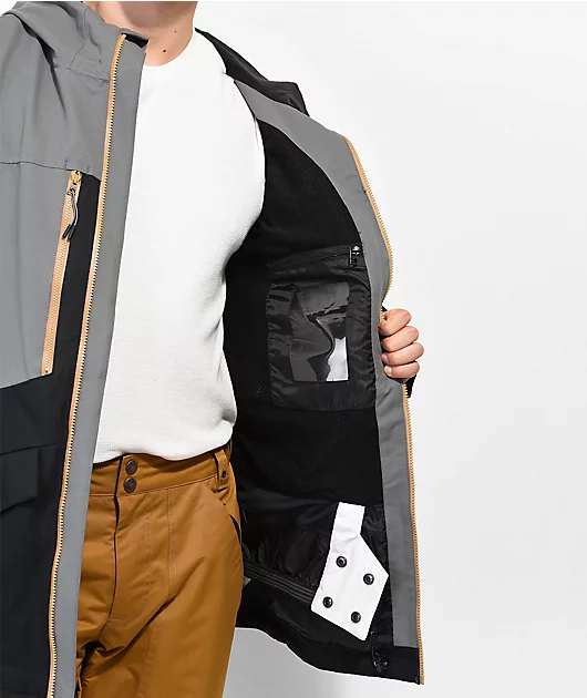 12854-coal-lutsen-grey-black-10k-snowboard-jacket-8.webp Coal Lutsen Grey & Black 10K Snowboard Jacket
