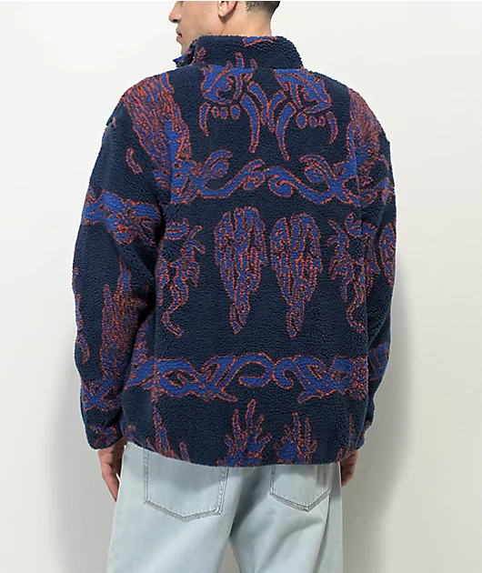 13154-wknd-temple-fleece-navy-blue-red-sherpa-jacket-2.webp WKND Temple Fleece Navy Blue & Red Sherpa Jacket