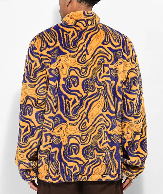 A-Lab Loopy Purple & Yellow Faux Fur Jacket