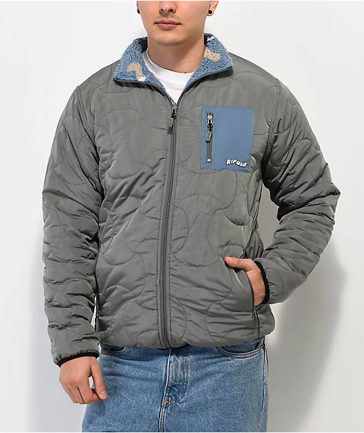 RIPNDIP Euphoria Grey Reversible Fleece Jacket