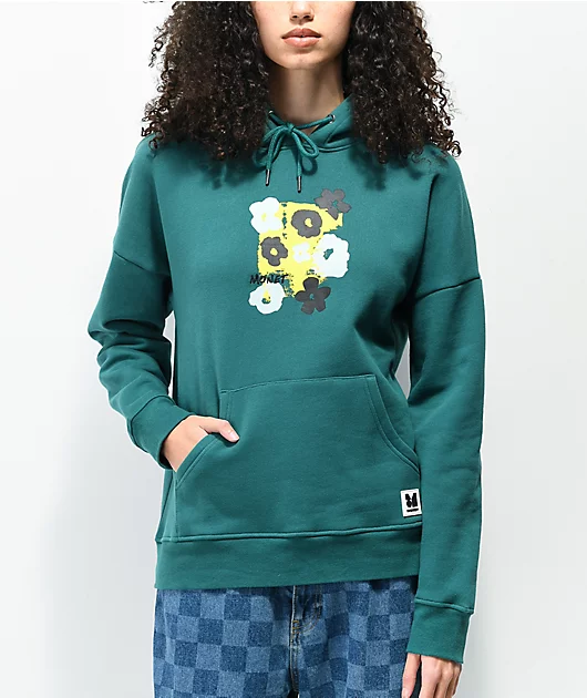 14119-monet-mason-blurred-flowers-turquoise-hoodie-2.webp Monet Mason Blurred Flowers Turquoise Hoodie