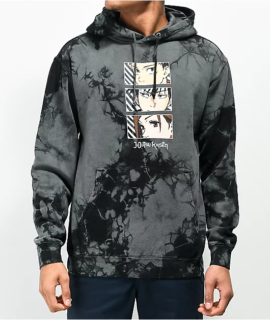 Episode x Jujutsu Kaisen Stacked Black Tie Dye Hoodie