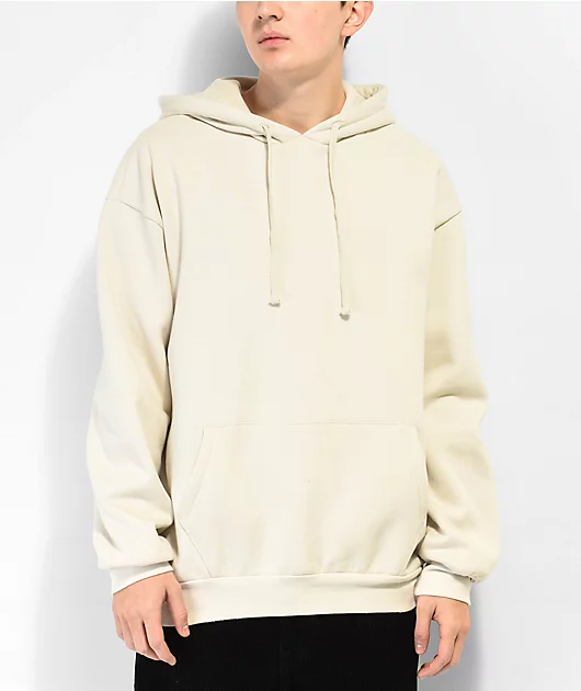 15036-zine-pullover-solid-tan-hoodie-1.webp Zine Pullover Solid Tan Hoodie