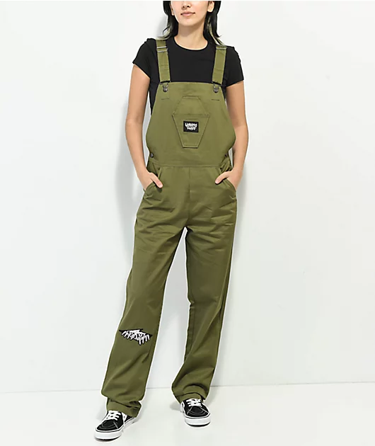 Lurking Class by Sketchy Tank Terror Olive Green Overalls