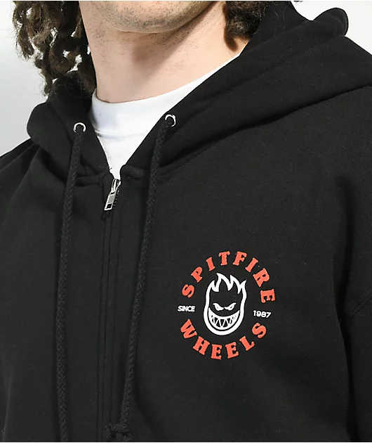 Spitfire Bighead Black Zip Hoodie