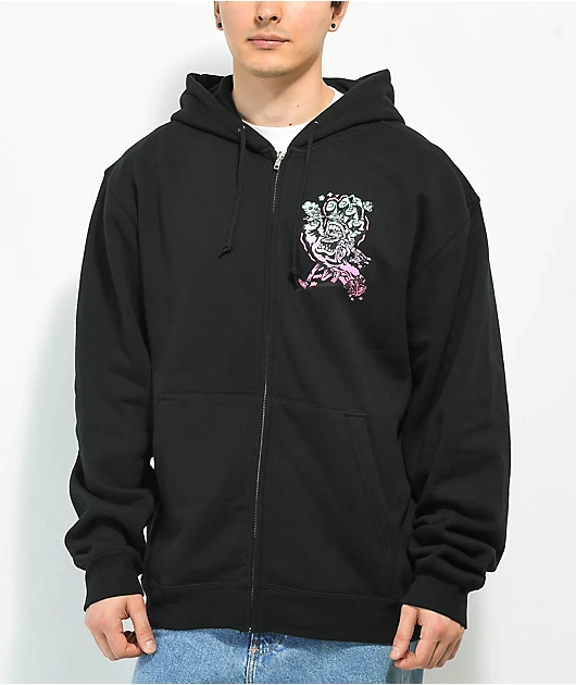 Killer Acid x Santa Cruz Killer Hand Black Zip Hoodie