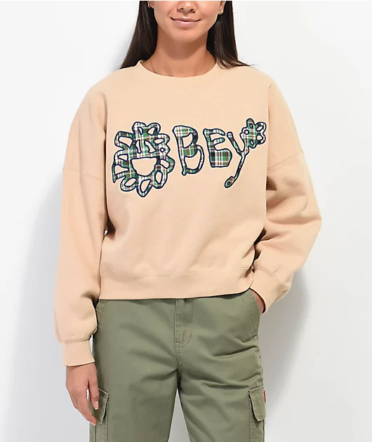 16496-obey-nana-oat-milk-crop-crewneck-sweatshirt-1.webp Obey Nana Oat Milk Crop Crewneck Sweatshirt