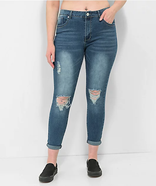 Thrill Jeans High Rise Blue Skinny Jeans