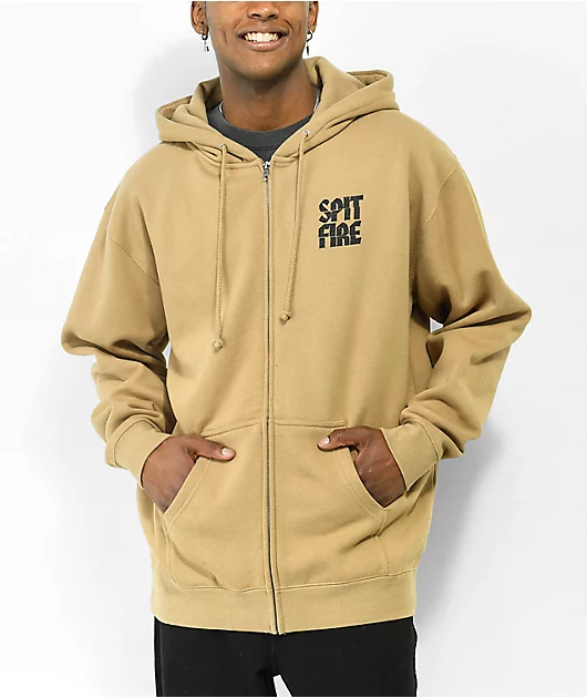 Spitfire Clean Cut Sand Zip Hoodie