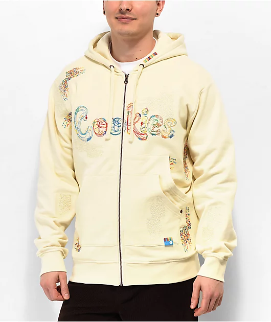 Cookies Anthem Cream Zip Hoodie