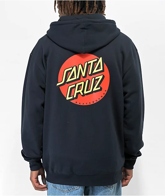 Santa Cruz Classic Dot Navy Zip Hoodie