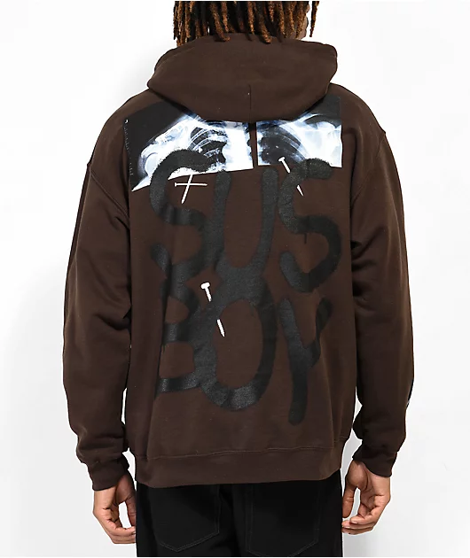 17682-sus-boy-x-ray-dark-brown-hoodie-2.webp SUS BOY X-Ray Dark Brown Hoodie