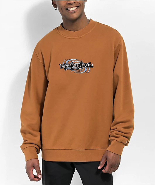 17703-welcome-vortex-brown-crewneck-sweatshirt-1.webp Welcome Vortex Brown Crewneck Sweatshirt