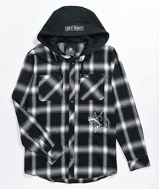 18364-lurking-class-by-sketchy-tank-k-9-black-white-plaid-hooded-flannel-shirt-1.webp Lurking Class by Sketchy Tank K-9 Black & White Plaid Hooded Flannel Shirt