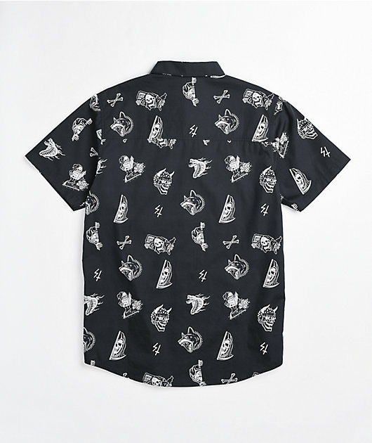 18413-lurking-class-by-sketchy-tank-mixed-black-short-sleeve-button-up-shirt-2.jpg Lurking Class by Sketchy Tank Mixed Black Short Sleeve Button Up Shirt