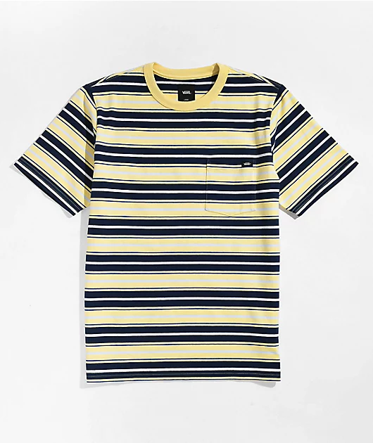 Vans Kids Stripe Blue & Yellow Pocket T-Shirt