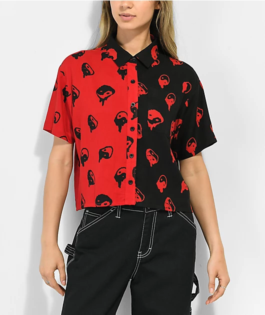 19375-empyre-joana-yin-yang-black-red-short-sleeve-button-up-shirt-1.webp Empyre Joana Yin Yang Black & Red Short Sleeve Button Up Shirt