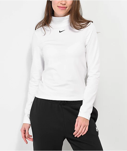 19562-nike-sportswear-essentials-white-long-sleeve-mock-neck-top-1.webp Nike Sportswear Essentials White Long Sleeve Mock Neck Top