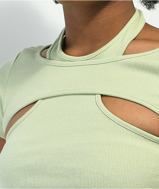 19580-ninth-hall-leia-green-cut-out-crop-top-3.jpg Ninth Hall Leia Green Cut Out Crop Top