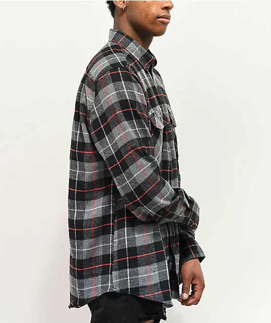 19742-montage-black-grey-red-plaid-flannel-shirt-3.webp Montage Black, Grey & Red Plaid Flannel Shirt