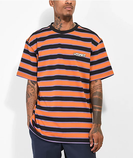 19770-welcome-cooper-black-purple-orange-stripe-t-shirt-1.webp Welcome Cooper Black, Purple, & Orange Stripe T-Shirt