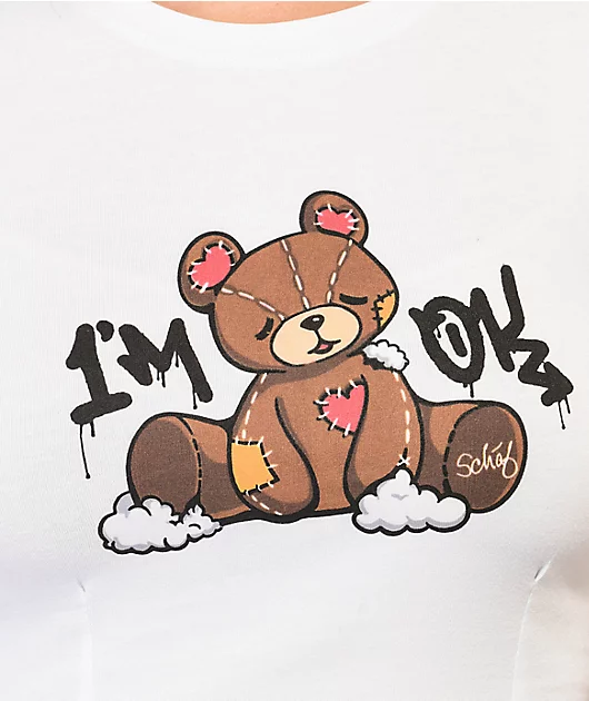 20513-schaf-i-m-ok-white-crop-t-shirt-3.webp Schaf I'm Ok White Crop T-Shirt