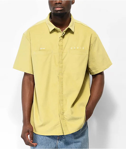 20791-worble-green-corduroy-short-sleeve-button-up-shirt-1.webp WORBLE Green Corduroy Short Sleeve Button Up Shirt
