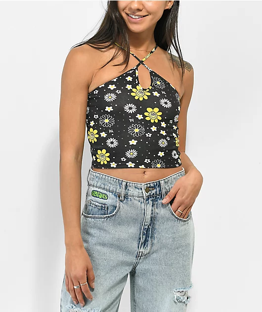21651-your-highness-flower-shower-black-halter-top-1.webp Your Highness Flower Shower Black Halter Top