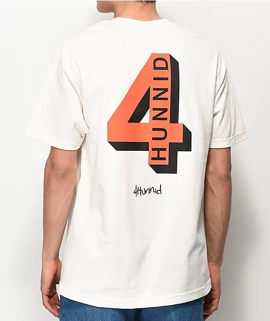 22608-4hunnid-shadow-logo-tan-t-shirt-1.webp 4Hunnid Shadow Logo Tan T-Shirt
