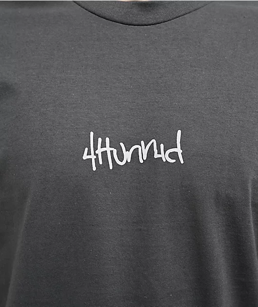 23468-4hunnid-logo-charcoal-t-shirt-3.webp 4Hunnid Logo Charcoal T-Shirt