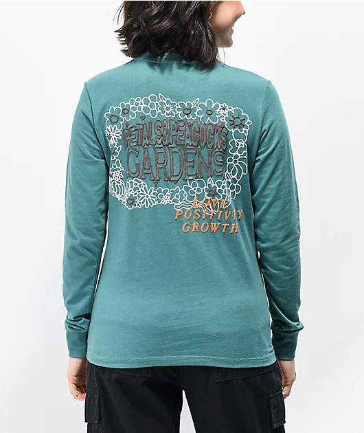 25100-petals-and-peacocks-garden-blue-long-sleeve-t-shirt-1.webp Petals and Peacocks Garden Blue Long Sleeve T-Shirt