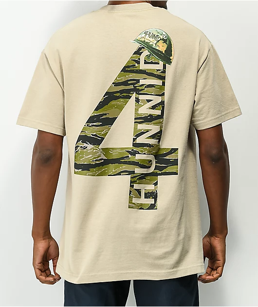 25823-4hunnid-helmet-sand-t-shirt-1.webp 4Hunnid Helmet Sand T-Shirt