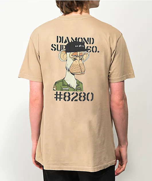 Diamond Supply Co. x Ape Military Ape Cream T-Shirt