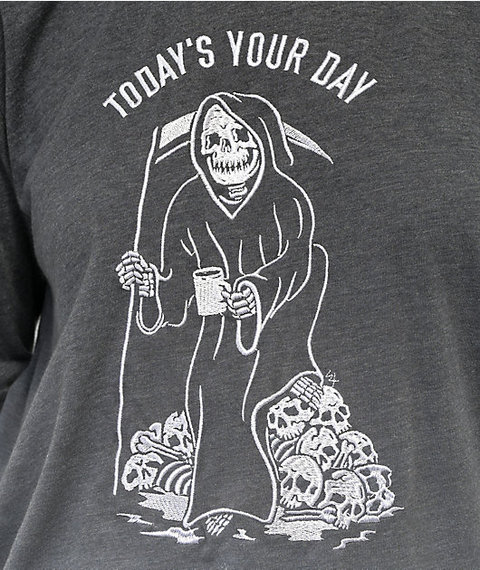 27691-lurking-class-by-sketchy-tank-today-s-your-day-grey-dip-dye-long-sleeve-t-shirt-3.jpg Lurking Class by Sketchy Tank Today's Your Day Grey Dip Dye Long Sleeve T-Shirt