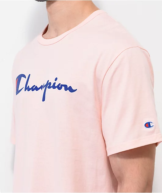 29561-champion-heritage-script-pink-t-shirt-3.webp Champion Heritage Script Pink T-Shirt