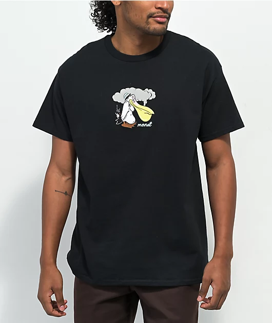 Monet Puff the Pelican Black T-Shirt