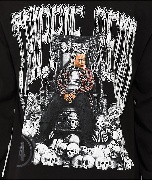 1400 by Trippie Redd Trippie Skulls Black Long Sleeve T-Shirt