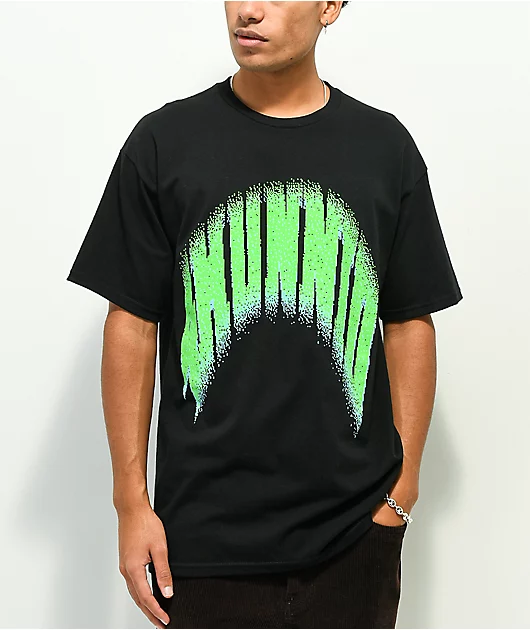 31290-4hunnid-curved-black-green-t-shirt-1.webp 4Hunnid Curved Black & Green T-Shirt