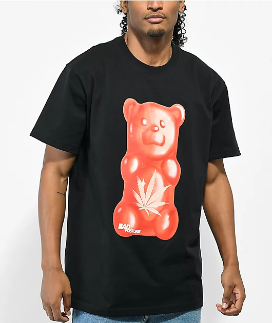 32127-bad-posture-i-m-a-gummy-bear-black-t-shirt-1.webp Bad Posture I'm A Gummy Bear Black T-Shirt